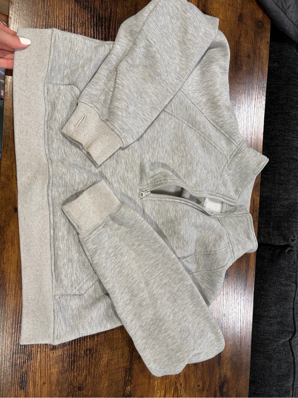 Light Gray Zip-Up Sweatshirt